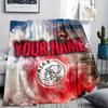Custom Name,AFC Ajax Printed Flannel Blanket, soft throw for bedroom sofa, washable, Christmas present, great gift.