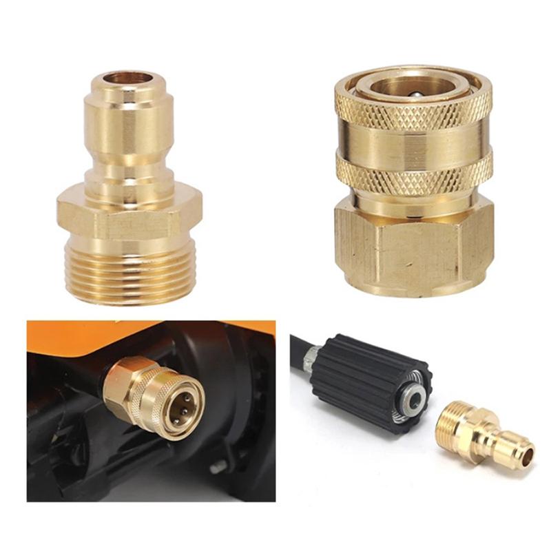 M22X15 Copper Adapter Quick Connect Kits For High Pressure Wash Machine Water Outlet Set For M22 Car Washer Gun Pipe Accessories
