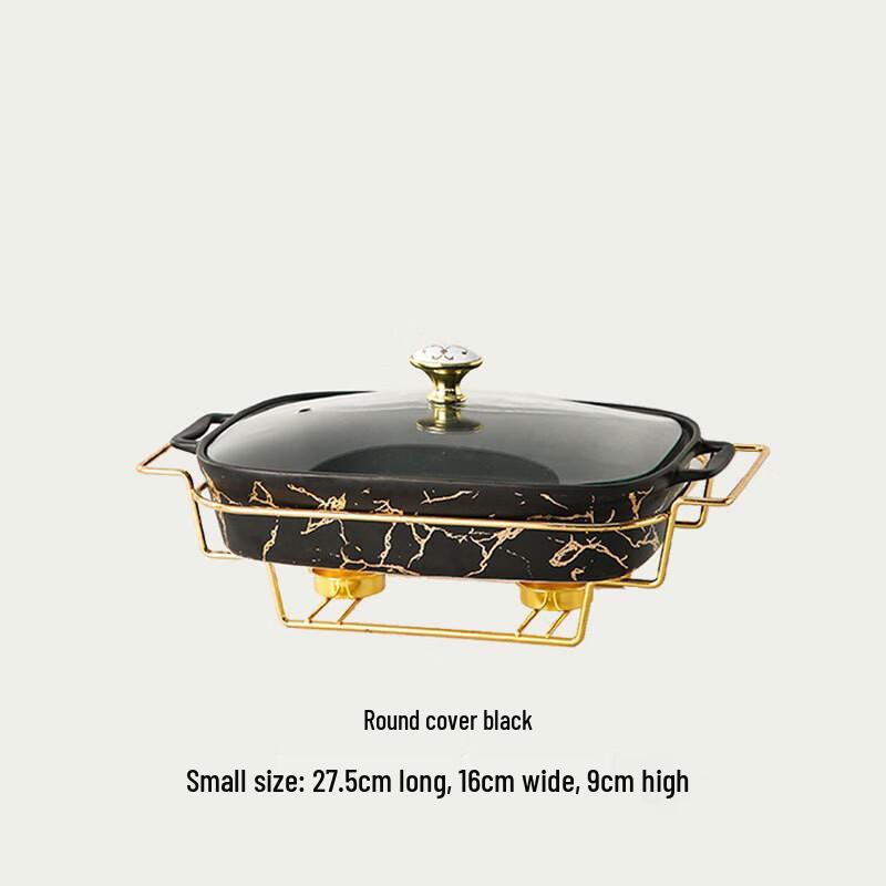 Ceramic Double-Handle Pot with Rack