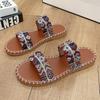 Fashion 2025 Summer New Bohemian Style Flat Sandals for Plus Size Women Beach Ready with Trendy Elements Anti-slip Big Size Shoes 43