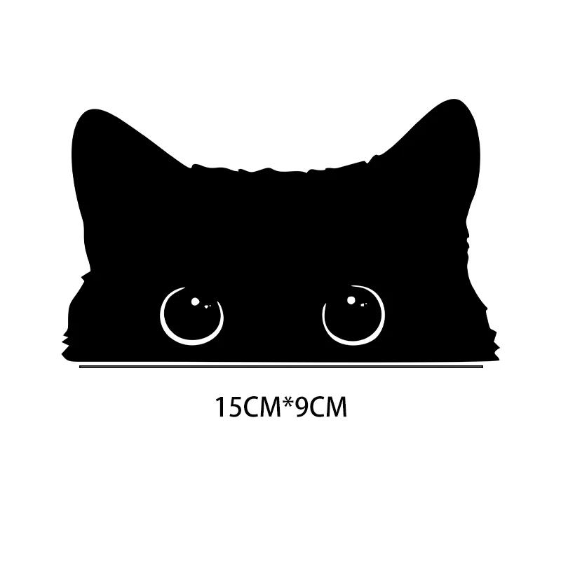 1 Piece Hot Car Sticker Accessories Poor Cat Is Stealing with Big Eyes Watch Vinyl Car Styling Cover Waterproof PVC