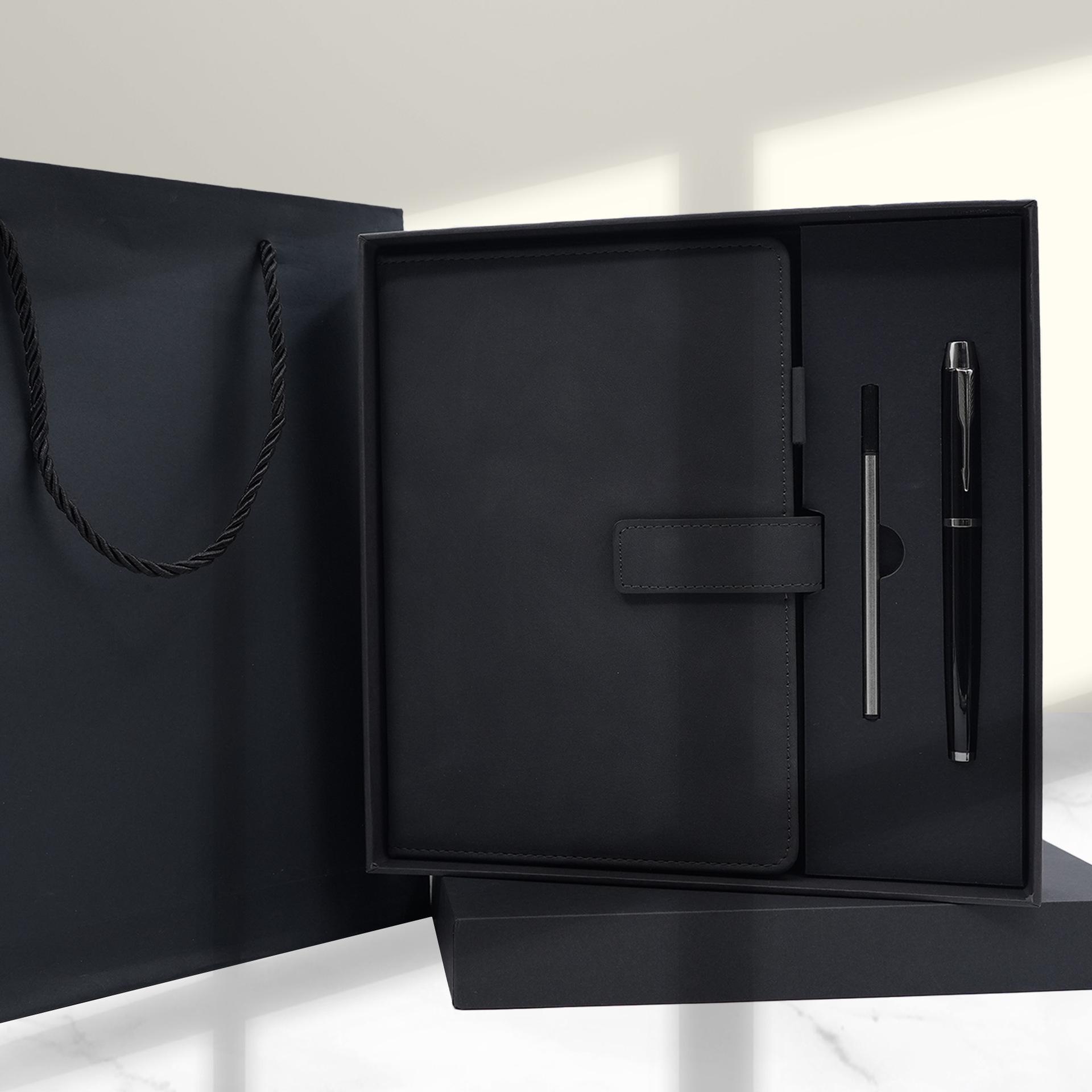 A5 Business Meeting Minutes Notebook Set with Magnetic Buckle - Lined, Thick Notepad in Gift Box, Customizable. A5