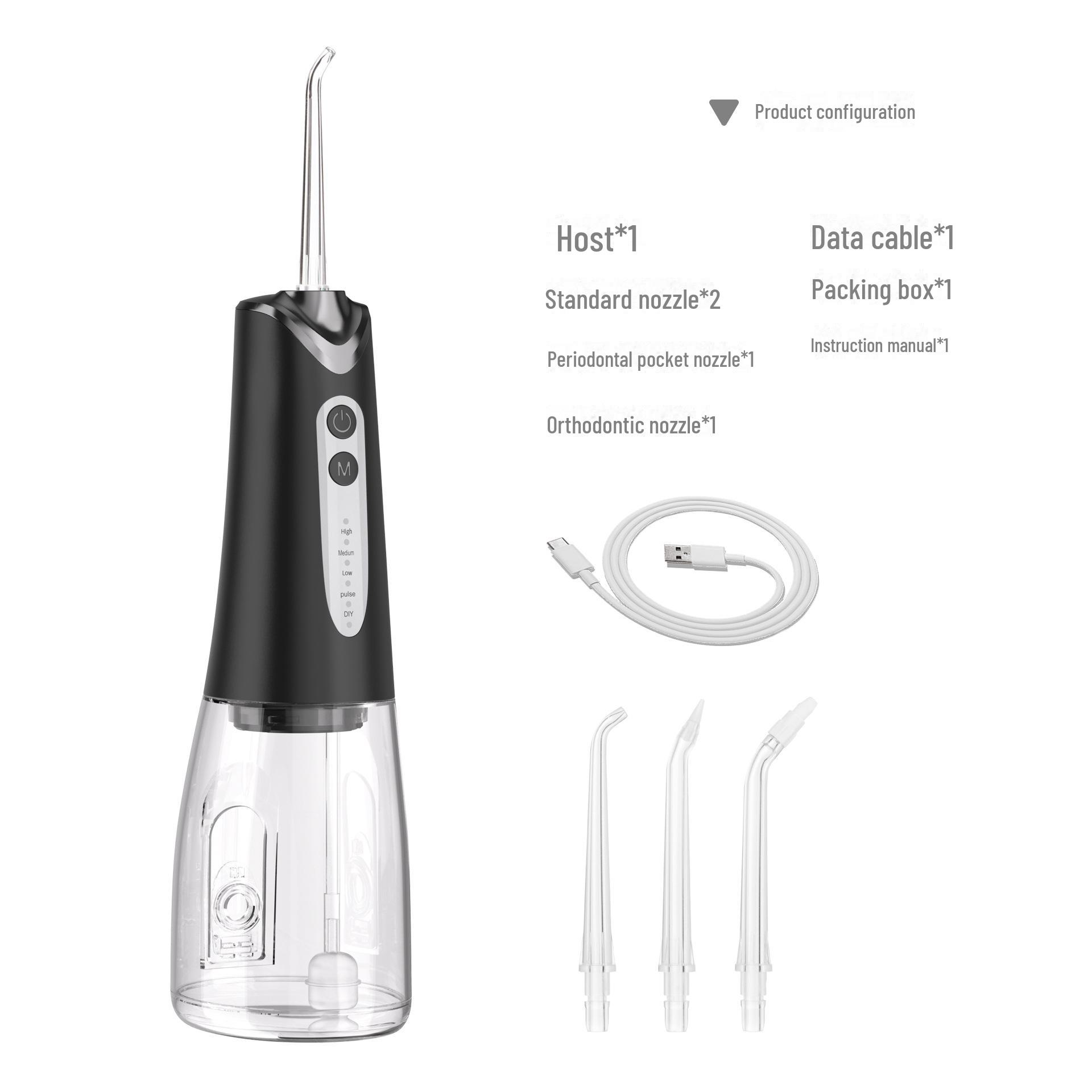 

Многофункциональная портативная электрическая зубная щетка с ирригатором и высокочастотным импульсом для оптимальной очистки полости рта CY-1922 Water flosser чёрный