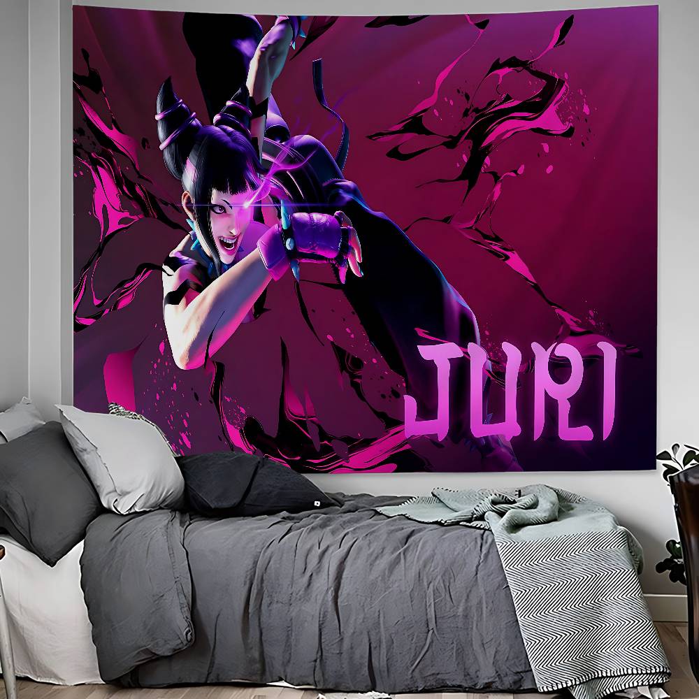 

Character Juri Han SStreet FFighter Cartoon Tapestry Bohemian Wall Tapestries Mandala Home Decor 74x94cm(29x37in)