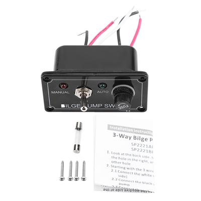 12V DC LED Indicator Bilge Pump Switch Panel Manual  Off  Auto for Boat Marine