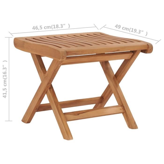 Repose-pied pliable - VIDAXL - Bois de teck - Brun - Jardin - Contemporain