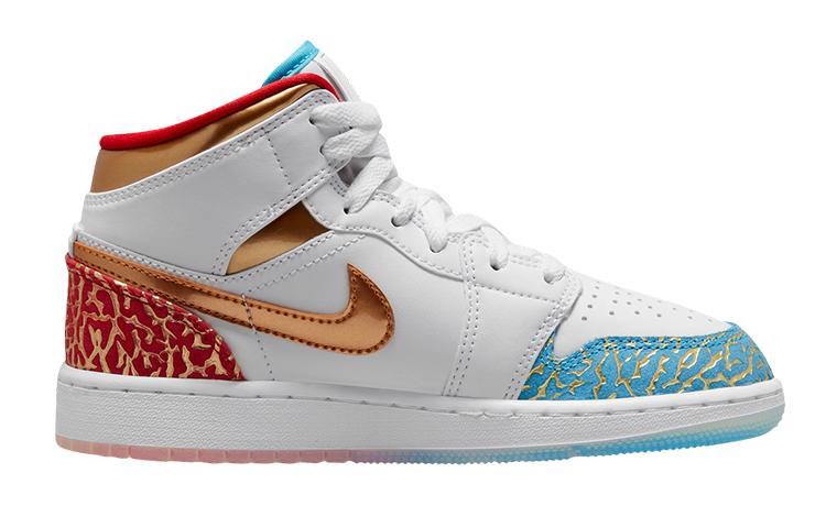 Jordan 1 Mid-Sneaker Schule NC nach Chicago GS FB2212-100