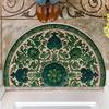 1 Pezzo Tappetino Benvenuto Floreale Verde Vintage a Semicerchio Antiscivolo per Esterno Patio Portico Cucina Bagno Ingresso Tappeto per Pavimento