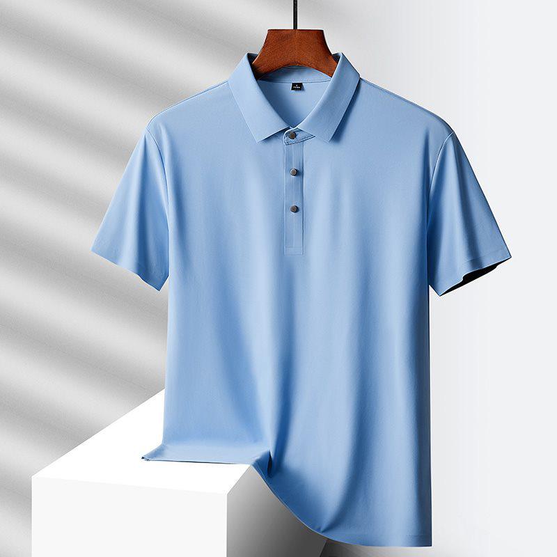 Men's Hot-Selling Ice Silk Short Sleeve Polo - Summer Style for Middle-Aged and Elderly Dads