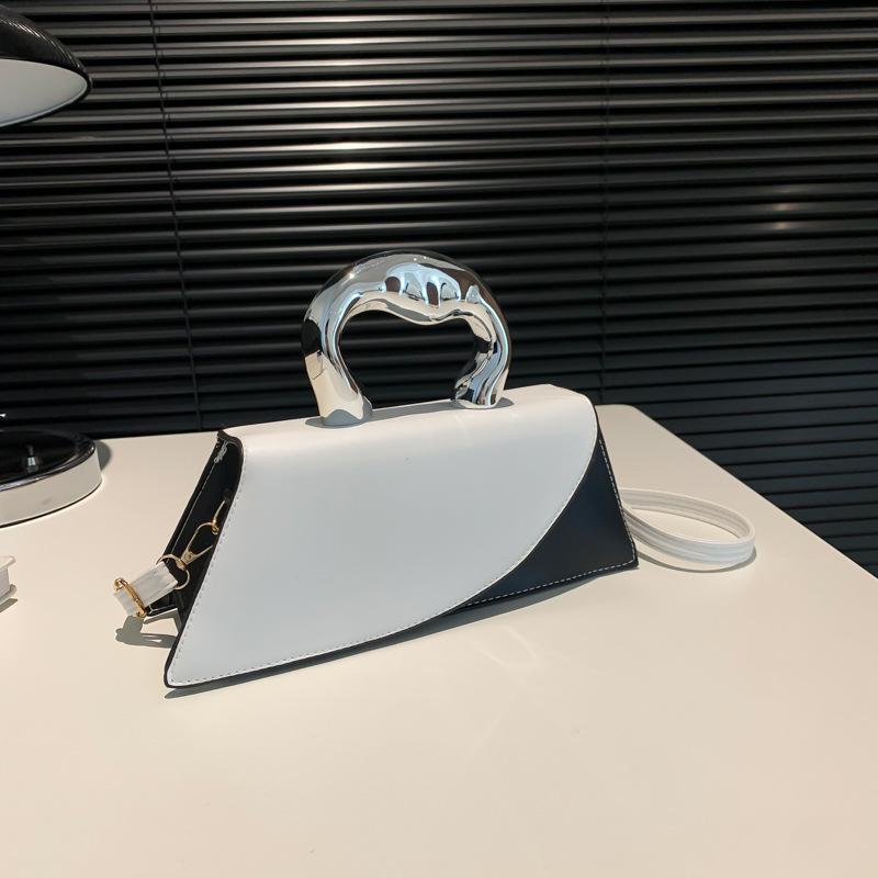 Spring Casual Simple Messenger Personality Fashion Texture Color Matching New Contrasting Color Portable Small Square Bag Women