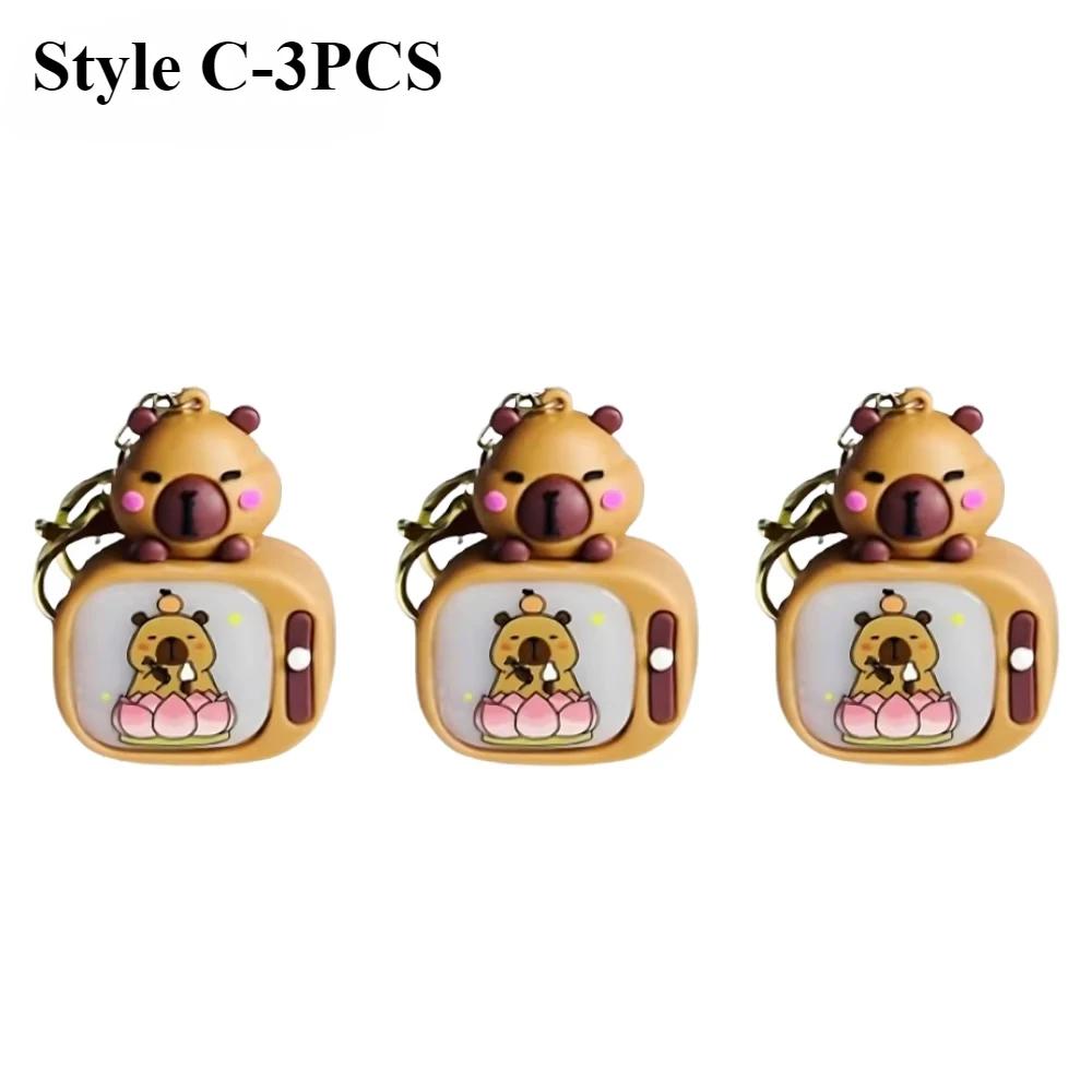 1/3/5/10/20PCS New Light-up Capybara Keychain Creative Lighted Capybara TV Type Bag Charm Children's Birthday Gift Holiday Gift