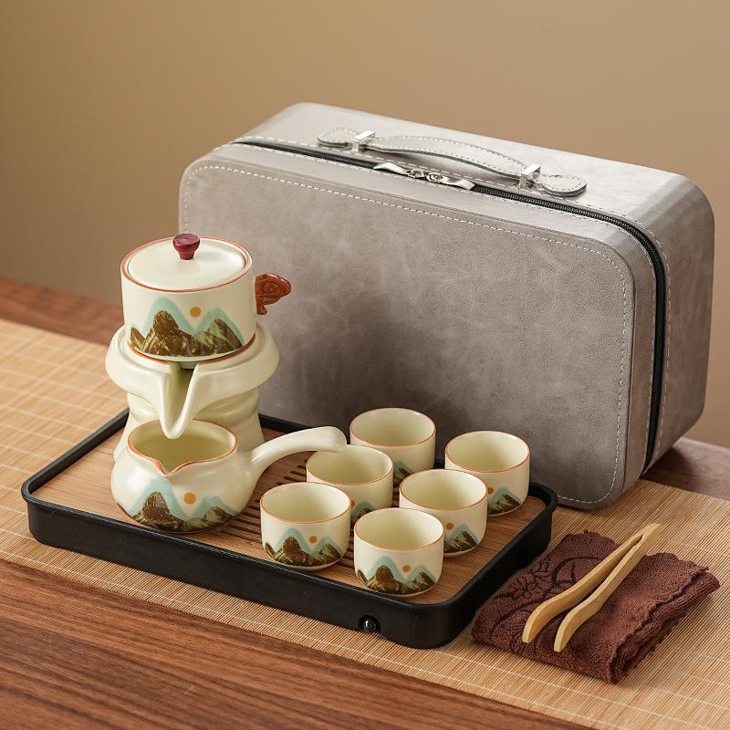Ретро легкая роскошь Жуская печь/Циншань автоматический чайный набор для кунг-фу с чайным подносом бытовой чайник бизнес-подарок/высококлассный
