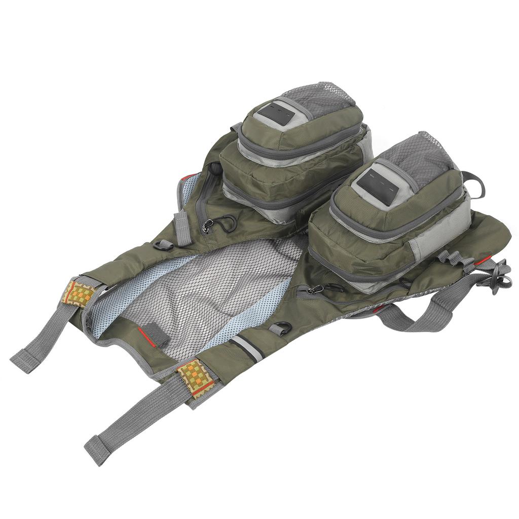 Verstellbare Angelweste Outdoor Atmungsaktive Netz-Weste Jacken mit Reißverschlusstaschen