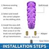 A ABSOPRO Shift Knob 15cm Stick Shift Lever Knob with 2 Adapters for Auto and Manual Vehicles Acrylic Purple