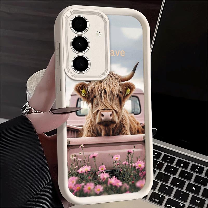 Coque de téléphone pour Samsung Galaxy A17 A16 A15 A14 A13 Vache des Highlands Mignonne A56 A36 A26 A55 A35 A25 A54 A34 A24 A53 A33 A23 A07 A06