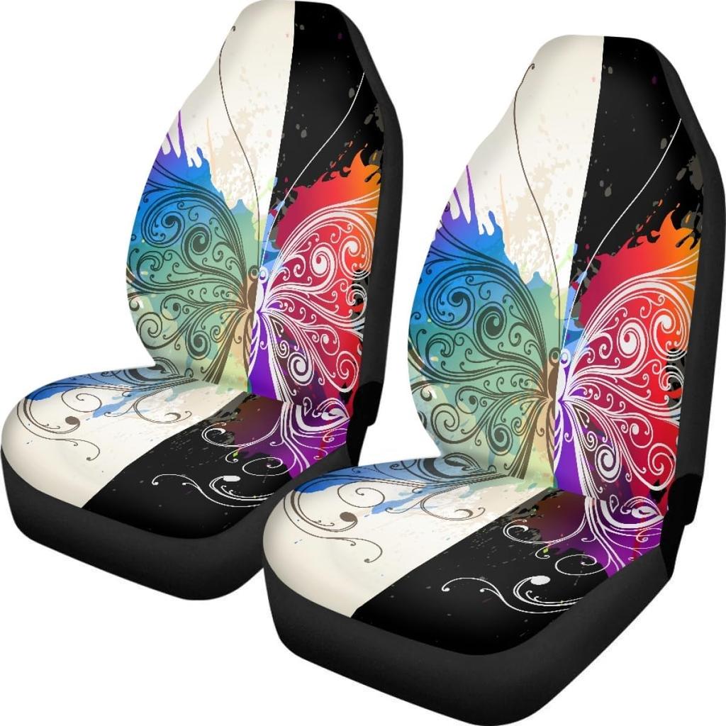 Pehede Car Seat Cover Moon Stars Planet Front for Cars, Easy To Tall Cover Set, Accessories Auto Trucks Van SUV,2 Packs
