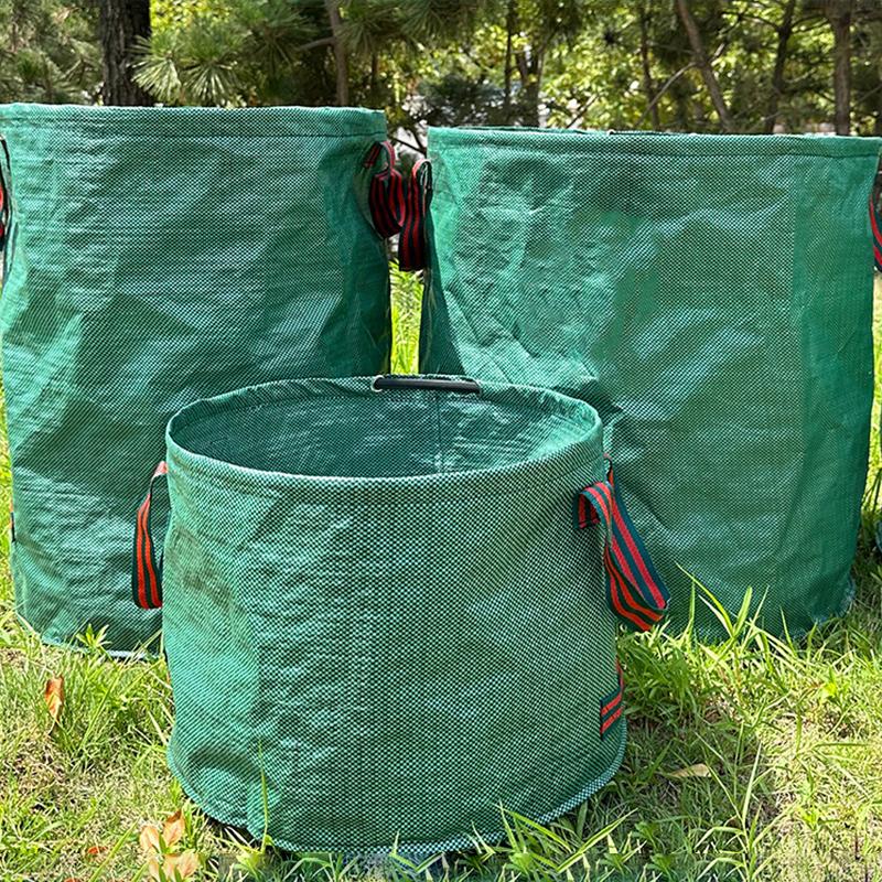 Worek na odpady ogrodowe 60L-500L Duża pojemność Worek ogrodowy Wielokrotnego użytku Wodoodporny Worek na liście Pojemnik do przechowywania i zbierania Do ogrodu Podwórka