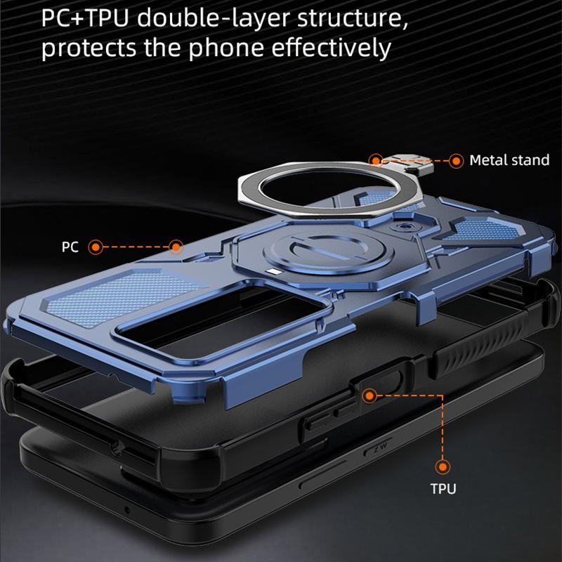 KEYSION Shockproof Magnetic Case for Xiaomi POCO M8s 5G Upright Live Metal Ring Stand Phone Back Cover for POCO M8s 5G