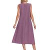 European & American Women's Sleeveless Round Neck Pocket Dress - Solid Color, Casual Style (2026)