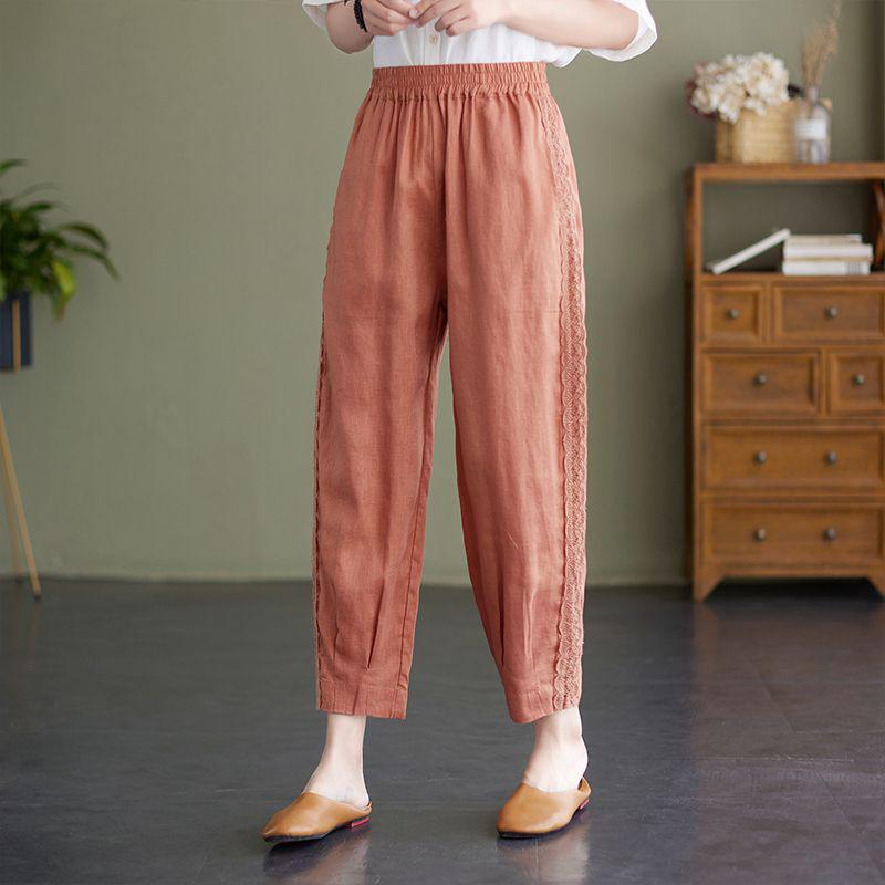 Women's Summer Cotton-Linen Harem Pants 2025: Slimming, Loose, Cropped, Plus-Size