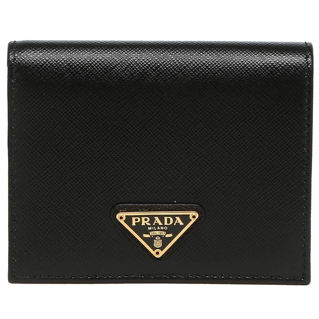 Bifold Wallet Saffiano Mini Wallet 1MV204 QHH Black [Prada] Women's (1) NERO(F0002) [Item]