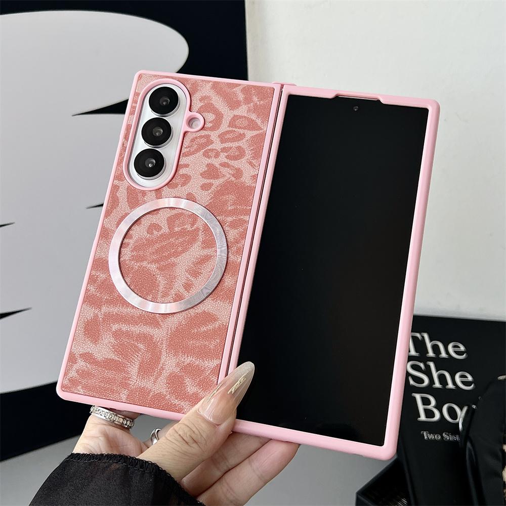 

Gradient Leopard Pattern For Magsafe Magnetic Phone Case for Samsung Z Fold 7 6 5 4 3 Wireless Charging Protective Cover Galaxy Z Fold6