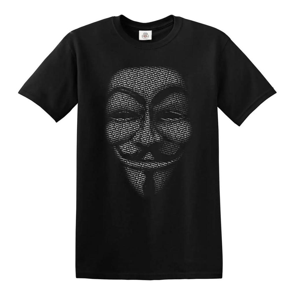V for Vendetta Cool Design Anonymous Mask TShirt 100 Cotton ONeck Short Sleeve Summer Casual Unisexs Tshirt Streetwear