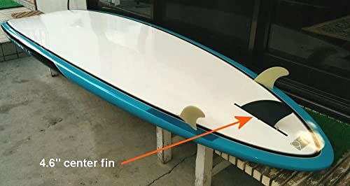 Center fin 12cm Hard 4.6" for longboard SUP airSUP AIR7 paddleboard Hard Flex US box saruSURF (Black (with screws))