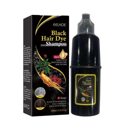 100ML 3-in-1 Hair Color Shampoo Ammonia-Free Herbal Ingredients Moisturising Protecting Hair Black Hair Dye