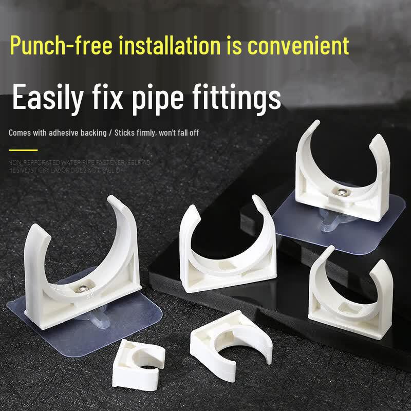 Punch-Free Adhesive Pipe Clamp
