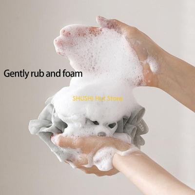 Pouf de Bain Porte-Savon Éponge Luffa en Maille Pour une Peau Lisse Moussage Doux Nettoyant D57B