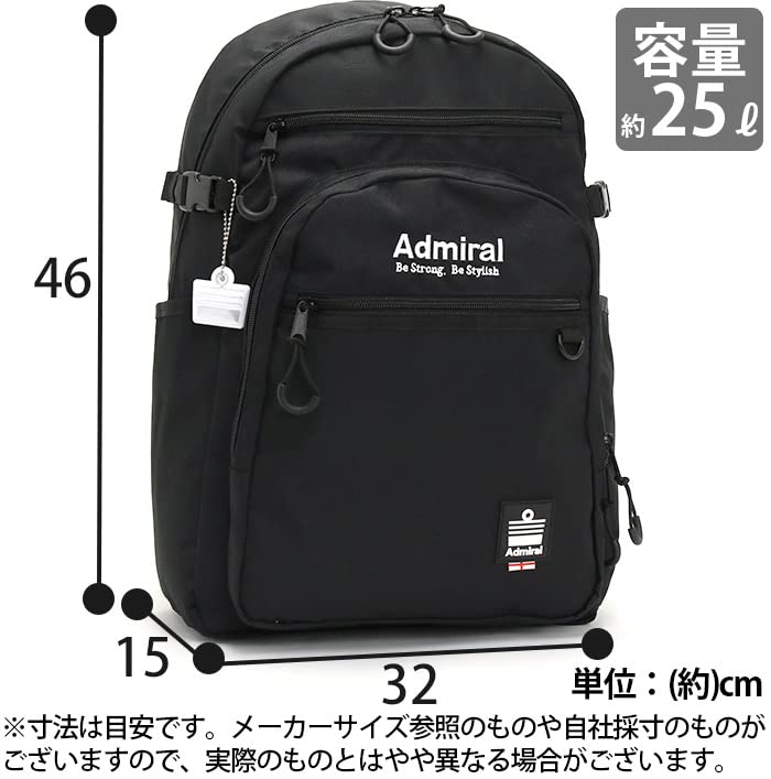 Admiral ASRL-02 Rucksack, Große Kapazität, Leicht, Wasserabweisend, mit Reflektoren, für Schüler der Sekundarstufe I und II (Schwarz x