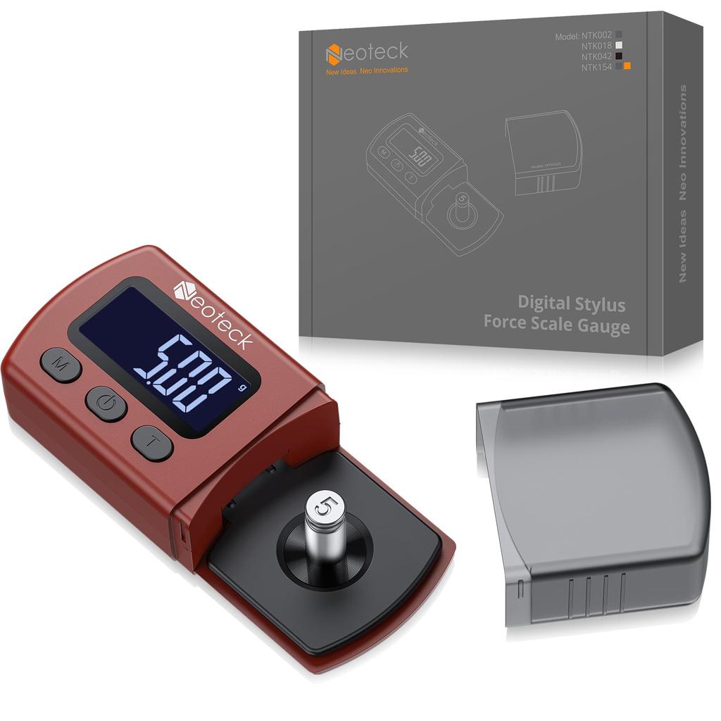 Neoteck Needle Pressure Meter for Record Players Digital LP Stylus Force Meter Record High Accuracy Storage Case Included 18 Month Warranty Jet Black