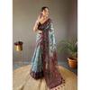 Italian Digital Printing Technology On Cotton Weaves. The Fabric Is Soft and Easy To Drape. Beautiful Pallu and Border All Over the Saree with Tassels
