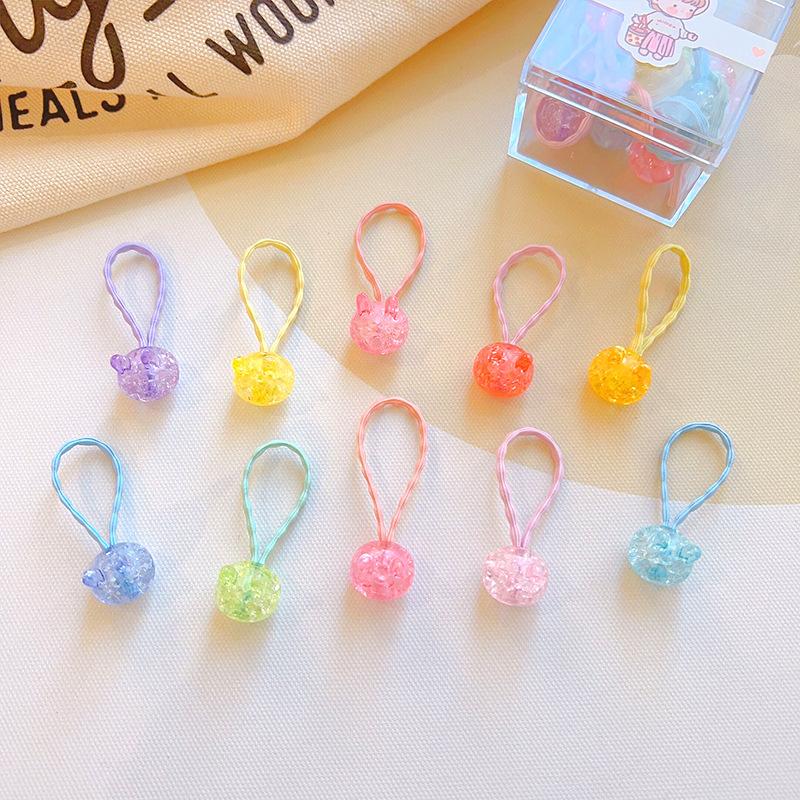 10pc mini faixa de cabelo do bebê kawaii dos desenhos animados floral animal elástico corda de cabelo para a criança menina pequena tumb faixa de cabelo adorável headwear