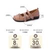 Retro single shoe design sense square head cross buckle ballet shoes women's summer French fashion versatile Mary Jane shoes