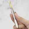 Stainless Steel Eyebrow Trimming Tweezers Flat Tip Eyelash Curler Face Hair Removal Tools  Women
