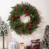Multipurpose Large Green Leaves Christmas Wreath with Berries Designs for Festival Garden and Party Decorations