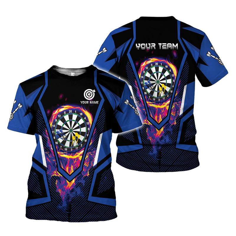 Camiseta Hombre Dardo Impresión 3D Personalizada con Nombre para Aficionados a los Dardos Camisetas Gráficas Tops de Verano Manga Corta Oversize Ropa