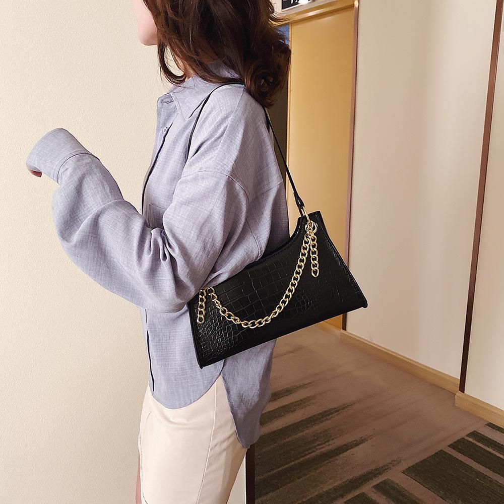 SCIONE Net Red Small Black Bag Female 2019 Autumn and Winter New Fashion Retro One-shoulder Armpit Bag