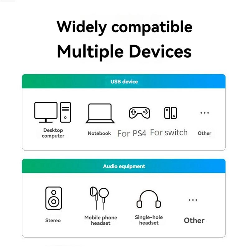 B03B-USB zu 3,5mm Klinke Audio-Adapter USB zu Audio-Klinken-Adapter Headset USB A zu 3,5mm Buchse Externe Stereo-Soundkarte