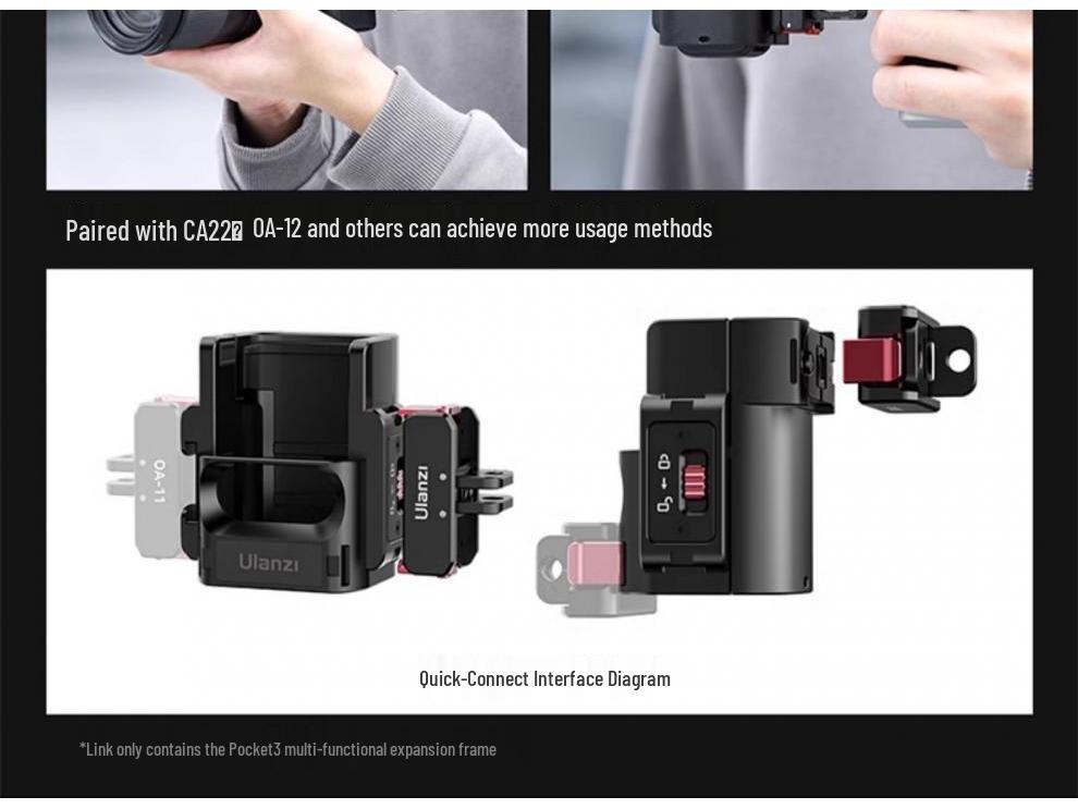 Supporto per Treppiede Magnetico DJI Pocket 3 Ulanzi Cornice di Estensione