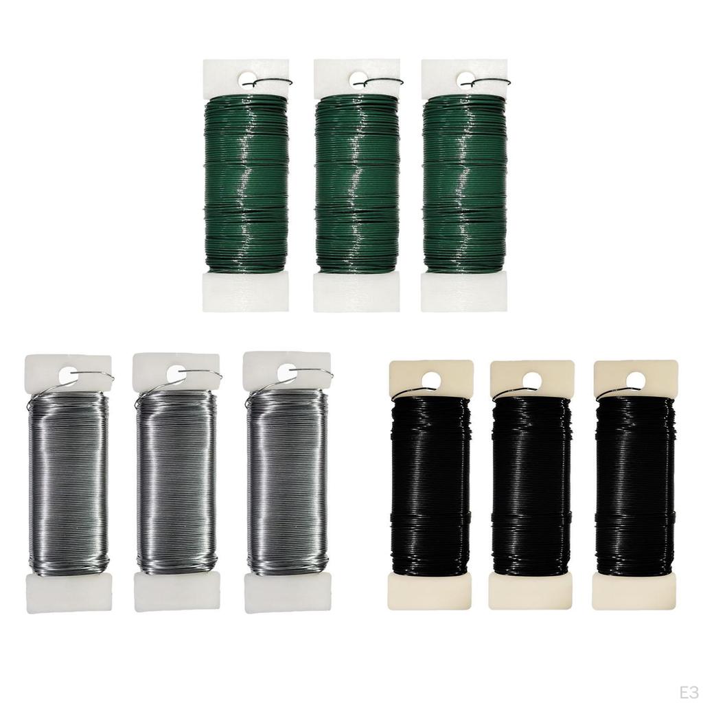 3 Pieces Floral Wire Flexible Paddle Wires Bendable Lightweight Wreath Craft 35M for Corsages,