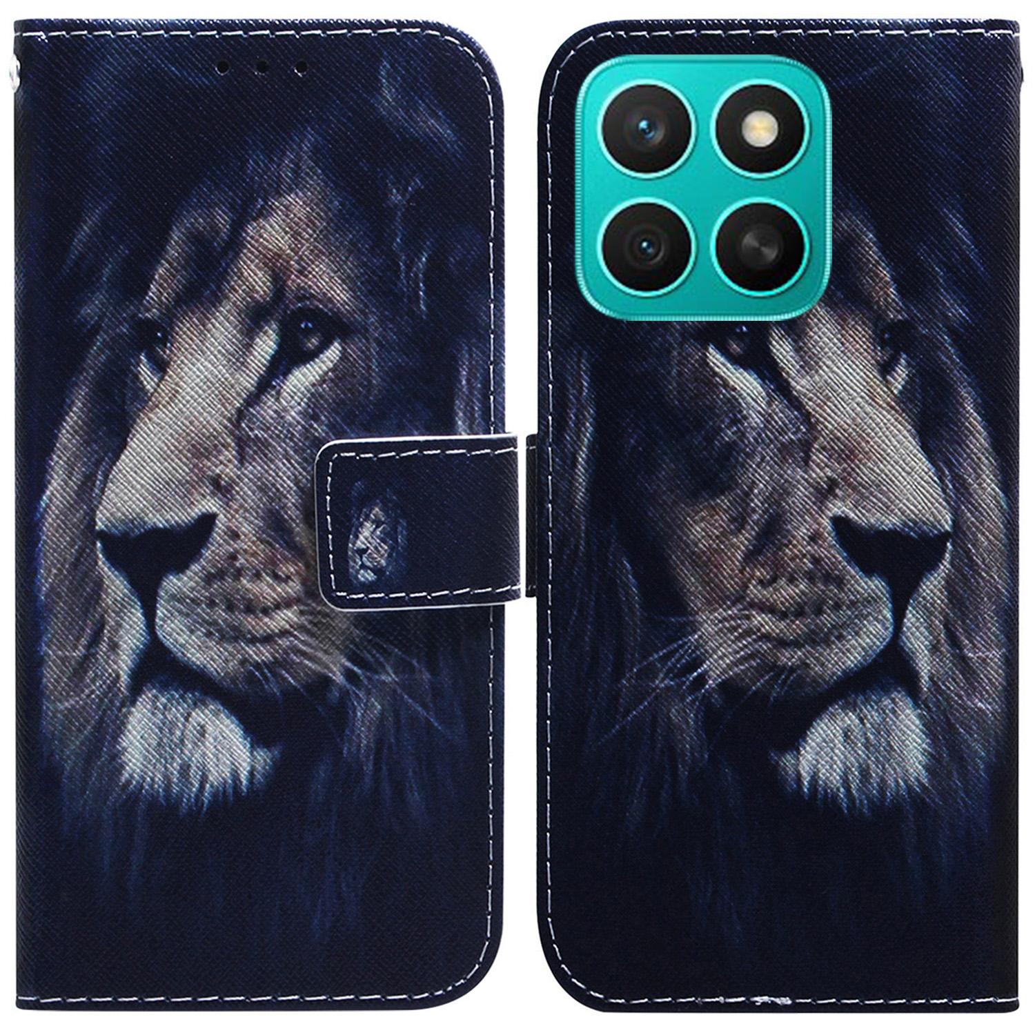 

Для Honor X8c 4G Чохол-гаманець Шкіряний чохол для телефону з друком візерунка Lion