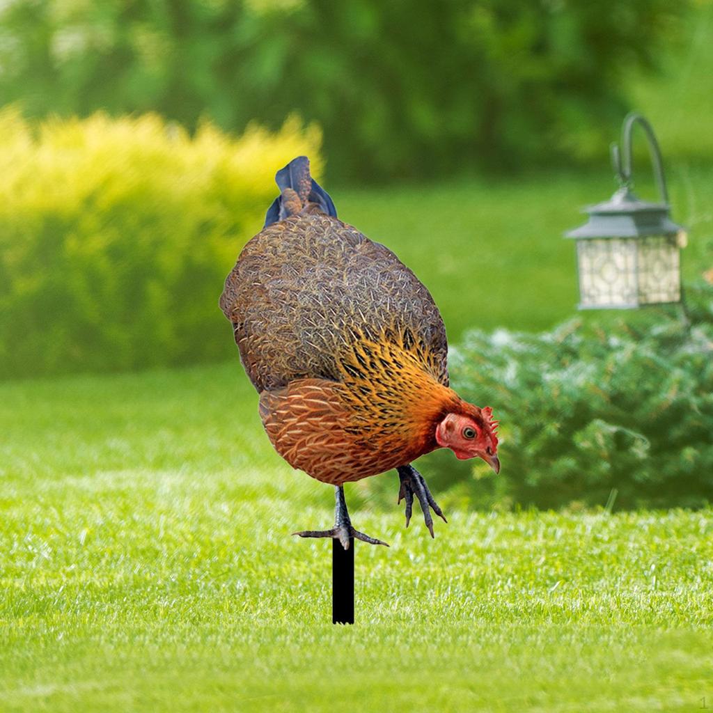 Dekorative Henne Gartenstecker Tier Statue Stakes Geschenke Terrasse Realistische Yard Art