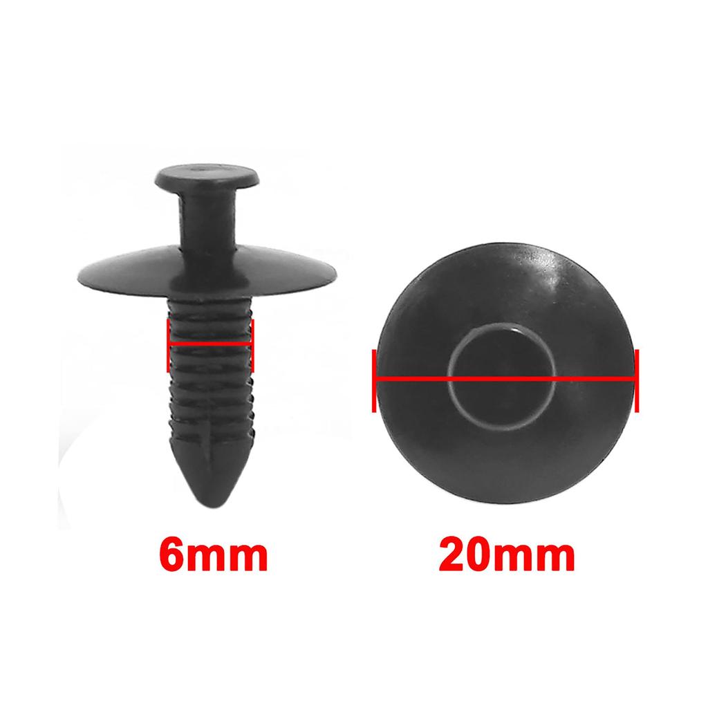 uxcell Clips/Rivets/Fasteners 10 X 0.8 Inches (29 X 20 Mm), Black Plastic 0.2 Inch (6 Mm) Hole Rivets