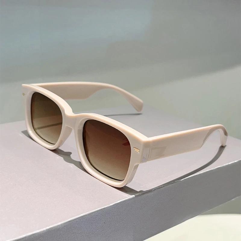 Vintage Square Sunglasses Men  New Fashion Korean Style Shades Women Trendy Brand Design Candy Color Rim Sun Glasses