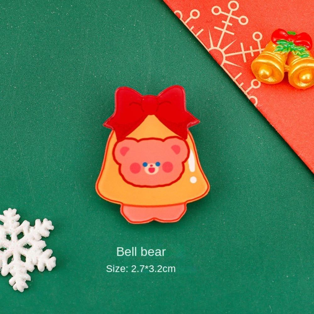 Mini Cartoon Christmas Brooch Acrylic Christmas Ornaments Personality Cute Accessories