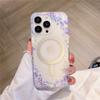 Scrub Floral For  Magnetic Wireless Charge Case For For Iphone 17 Air 16 15 14 13 12 11 Pro Max Plus Shockproof Acrylic Cover