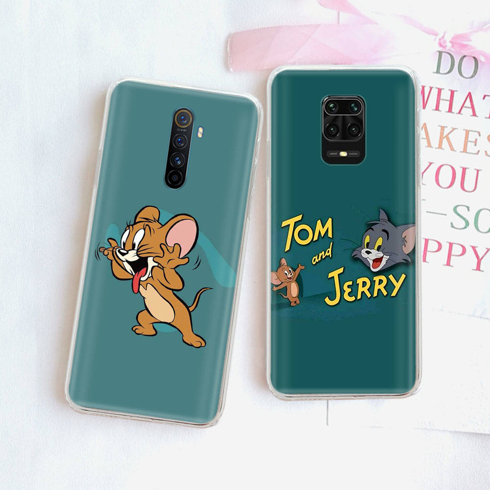 JT49 Tom and Jerry Transparent Case for Samsung A04 A14 A23 M33 M53 Realme 10 9 C35 C55 VIVO Y02 X80 Infinix Hot 30 Note 11 Tecno Spark 8P Pro